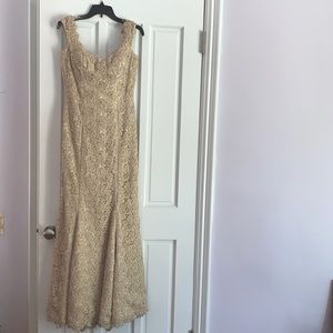 Gold Baracci dress with crystals size 10